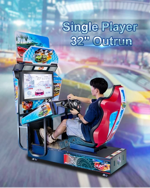 32" Single Player Outrun Racing Game Arcade Machine - Amusement Park Entertainment